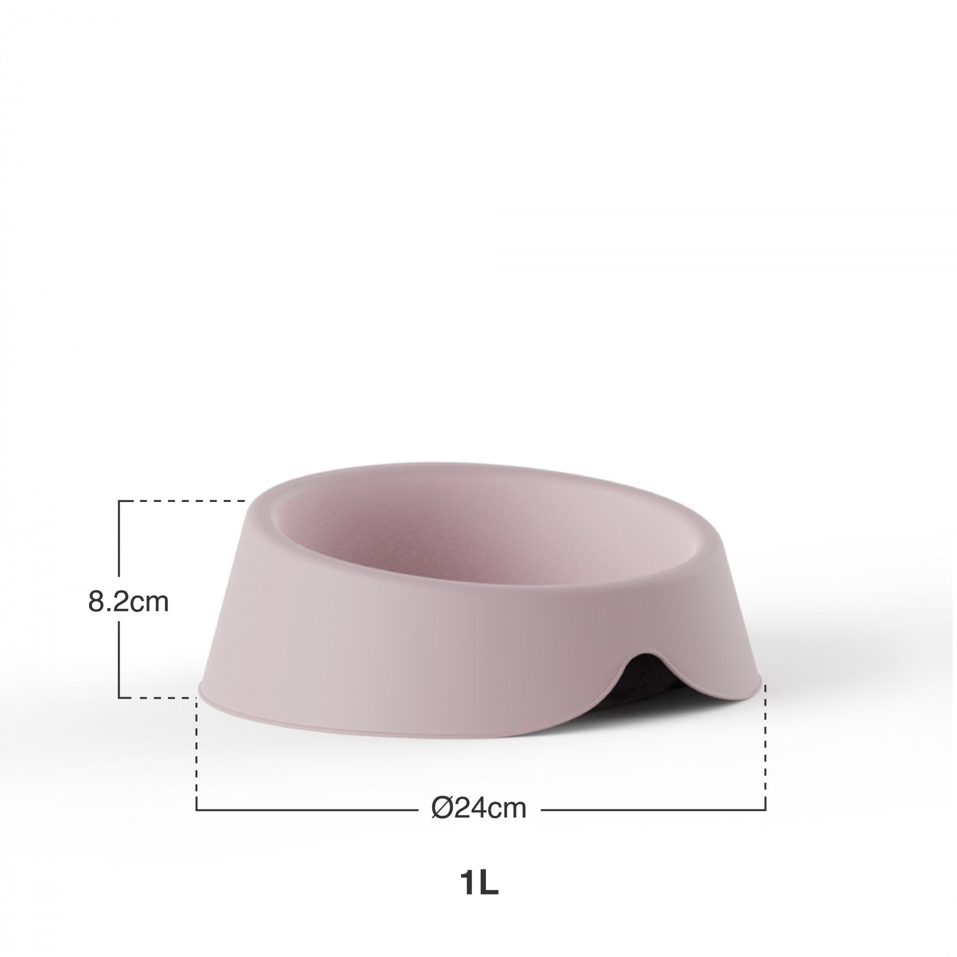Comedouro Plástico Rosa 1l 24X22X8.2cm