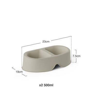 Comedouro Duplo Plástico 2X500ml 23X19X7.5cm