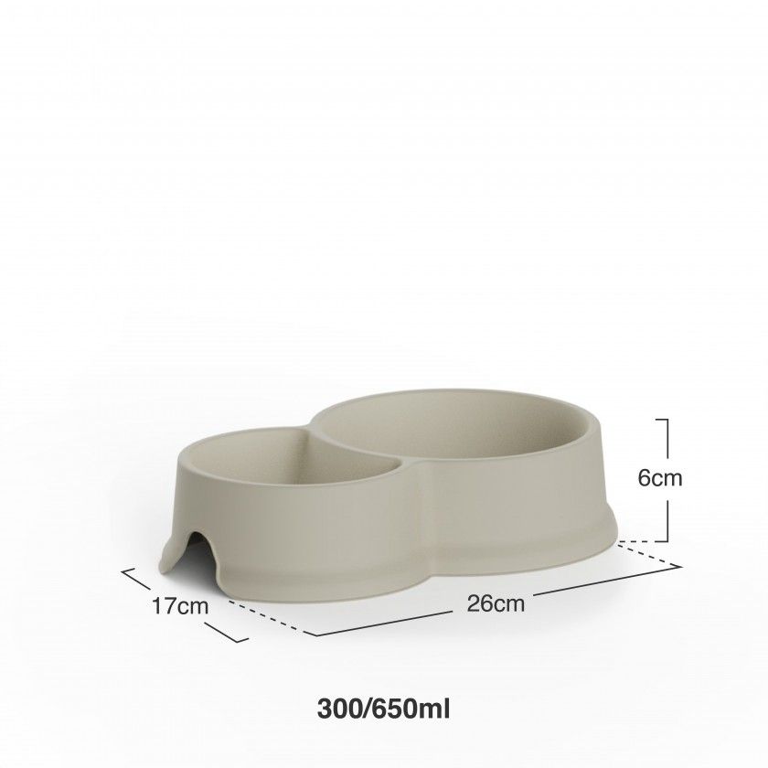 Comedouro Duplo Plástico Cru 300/650ml Comedouro Duplo Plástico Cru 300/650ml