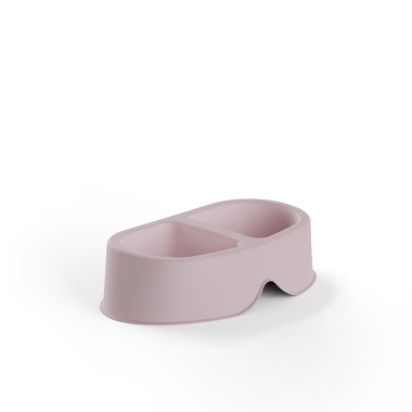 Comedouro Duplo Plástico Rosa 2X500ml 23X19X7.5cm