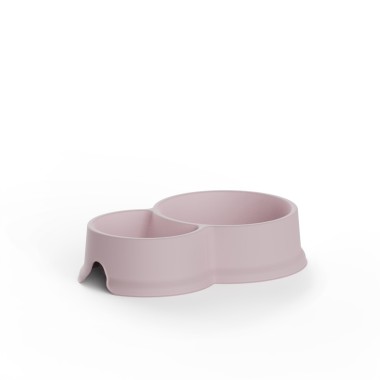 Comedouro Duplo Plástico Rosa 300/650ml
