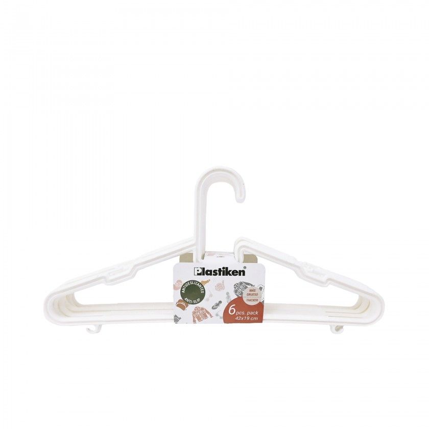 Cabide Plástico 42cm Pack 6 Cabide Plástico 42cm Pack 6