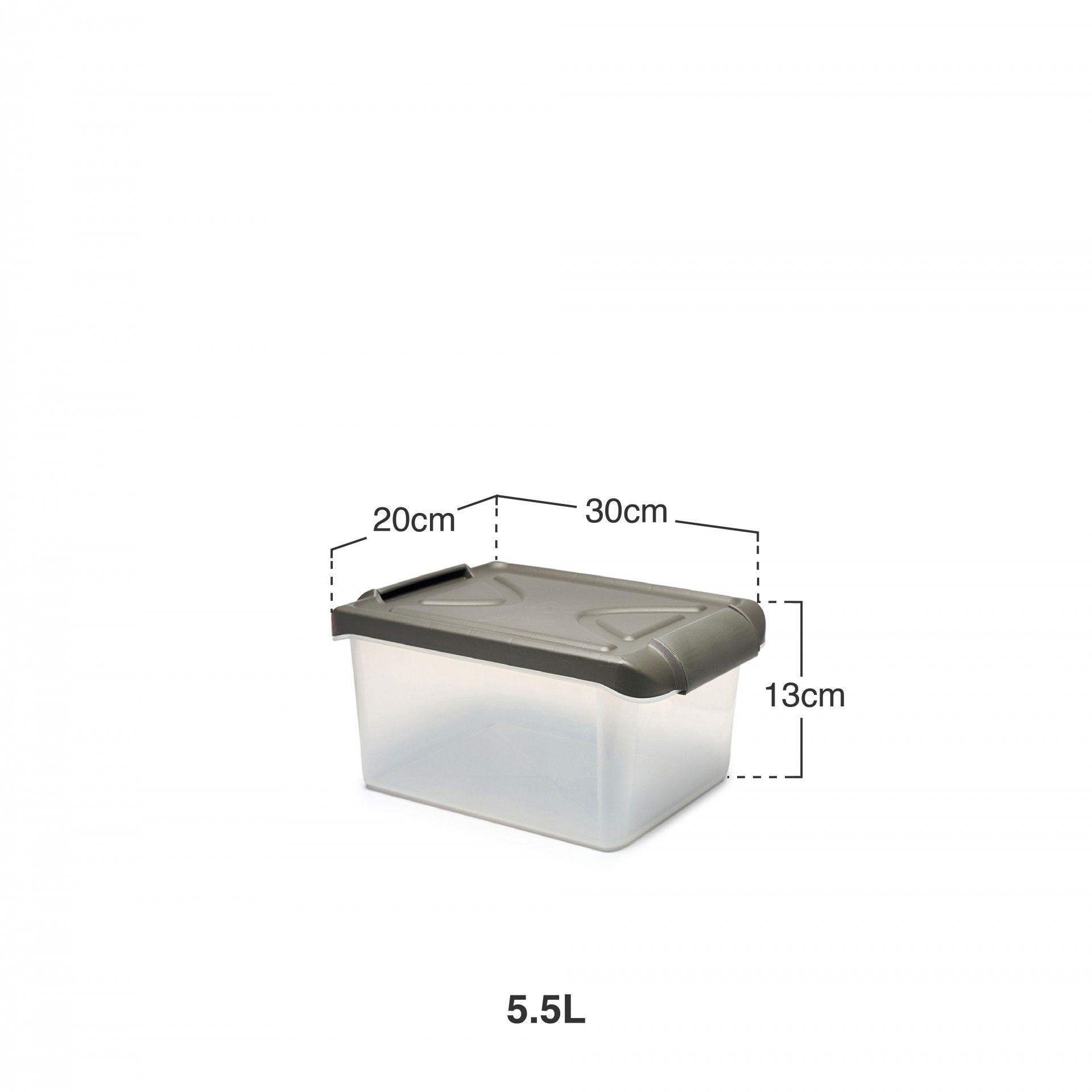 Caixa Arrumos Nature Antracite 5.5l 30X20X13cm