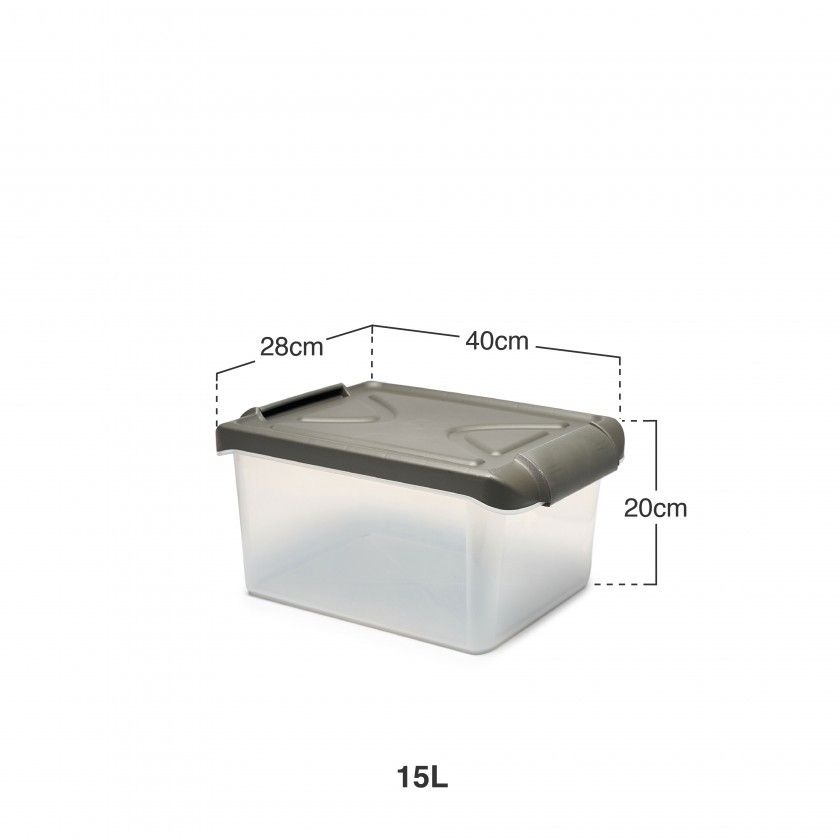 Caixa Arrumos Nature Antracite 15l 40X28X20cm Caixa Arrumos Nature Antracite 15l 40X28X20cm