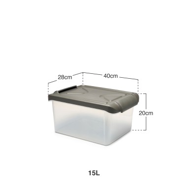 Caixa Arrumos Nature Antracite 15l 40X28X20cm