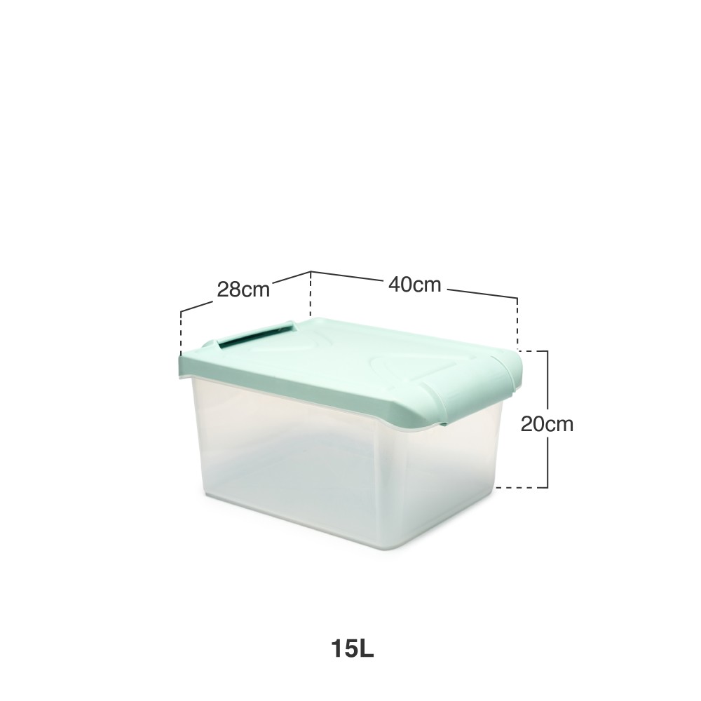 Caixa Arrumos Nature Menta 15l 40X28X20cm