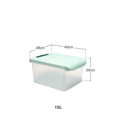 Caixa Arrumos Nature Menta 15l 40X28X20cm
