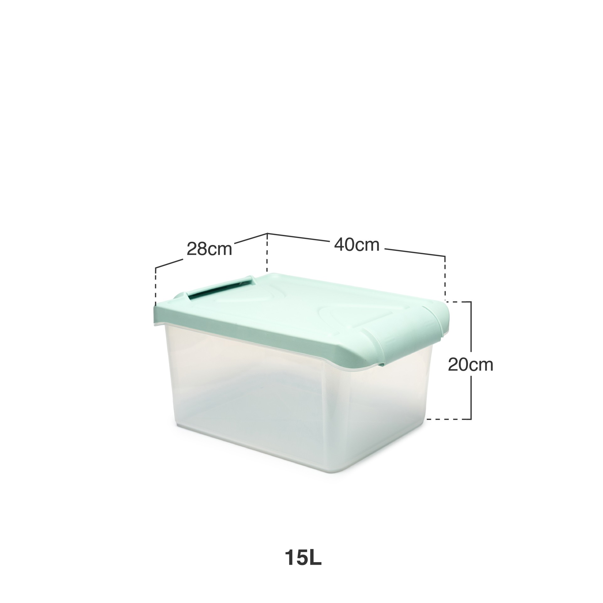 Caixa Arrumos Nature Menta 15l 40X28X20cm