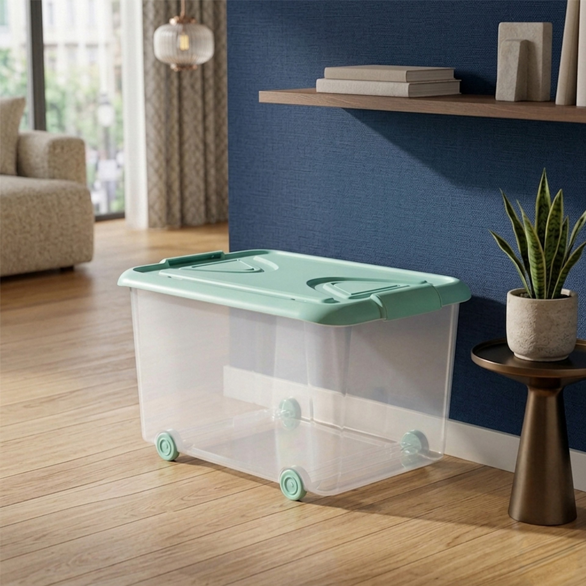Caixa Arrumos Nature Menta 70l 63X45X28cm