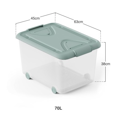 Caixa Arrumos Nature Menta 70l 63X45X28cm