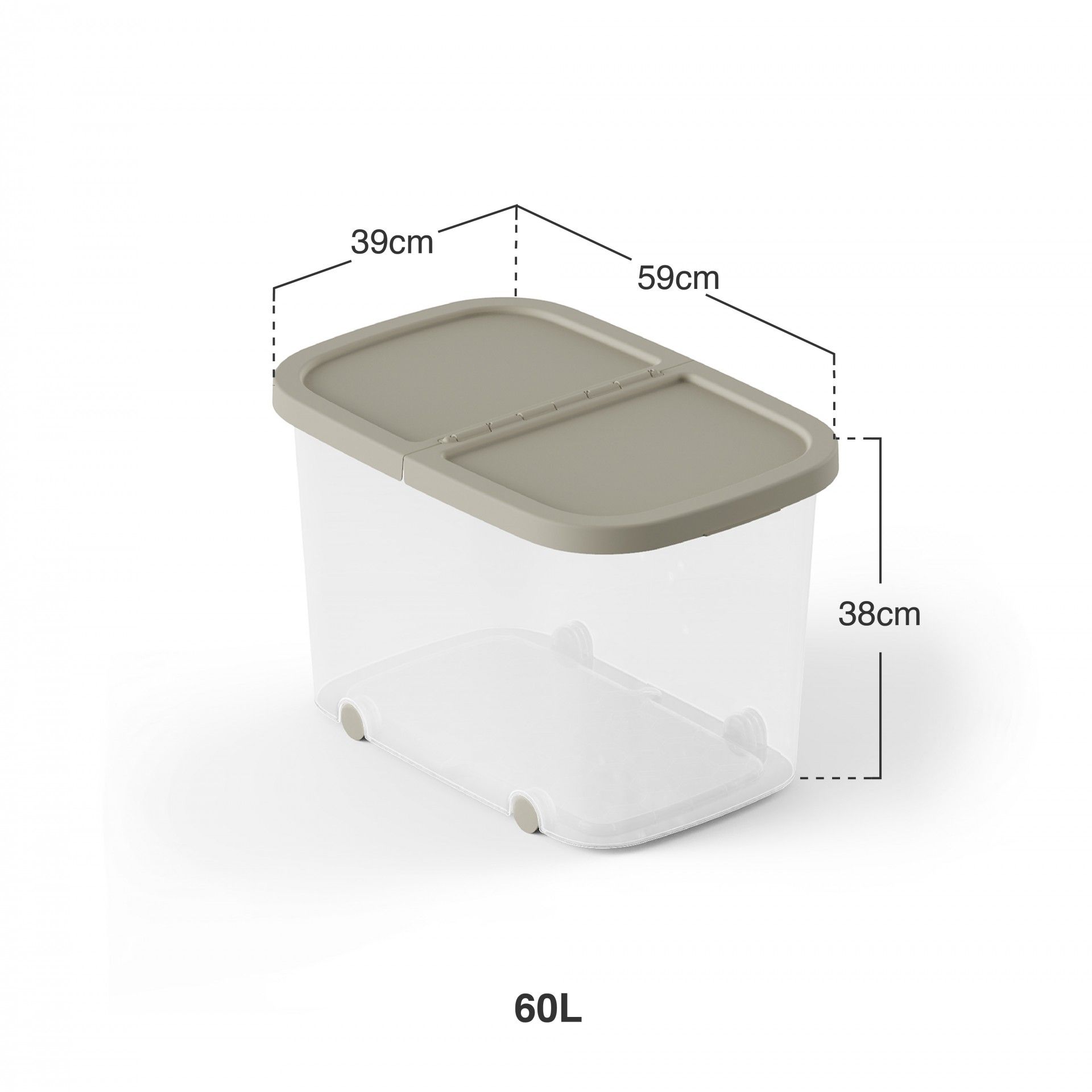 Caixa Arrumos Fresh Ecru 60l 59X39X38cm
