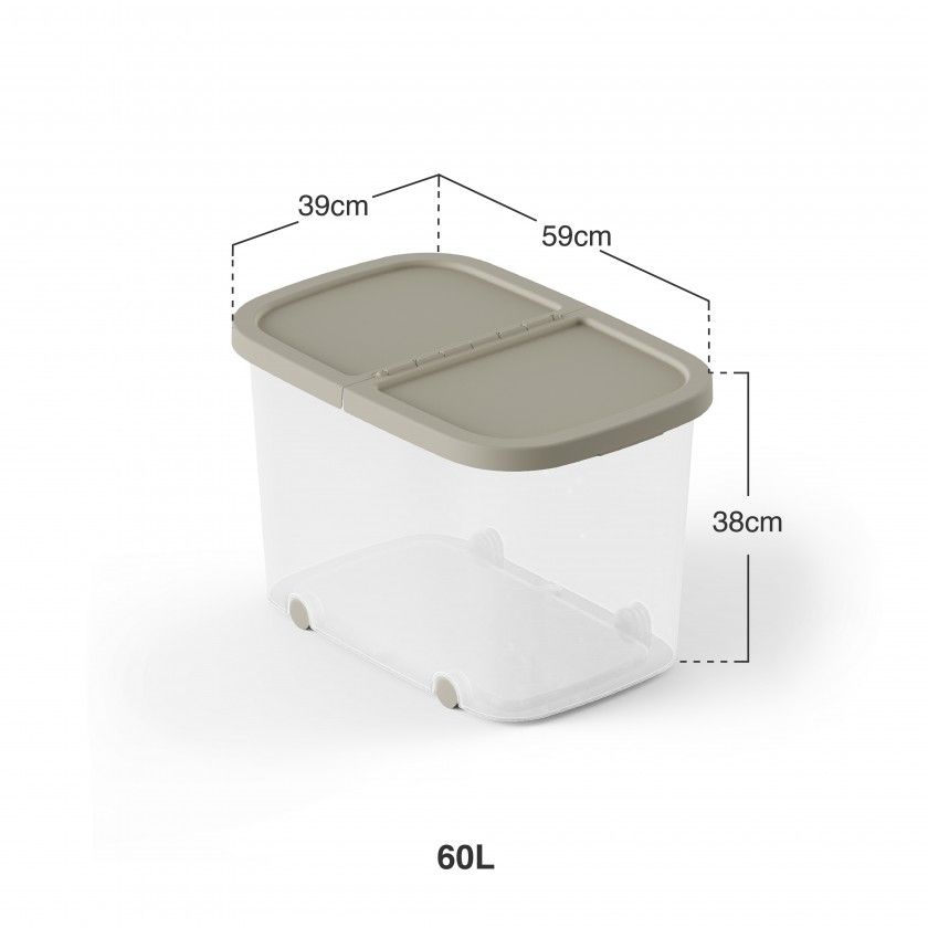 Caixa Arrumos Fresh Ecru 60l 59X39X38cm