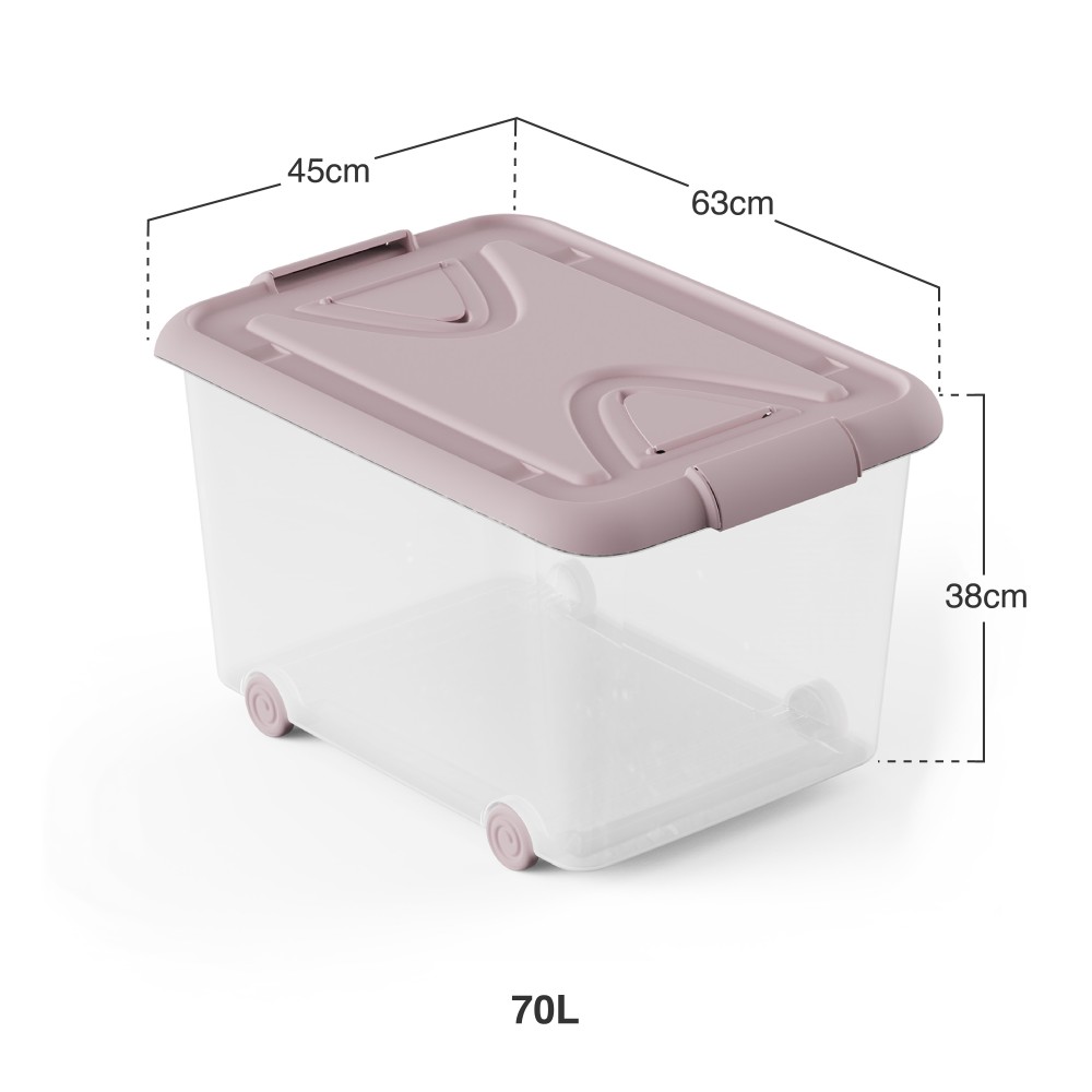 Caixa Arrumos Nature Rosa 70l 63X45X28cm