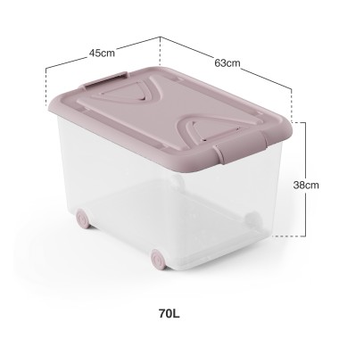 Caixa Arrumos Nature Rosa 70l 63X45X28cm