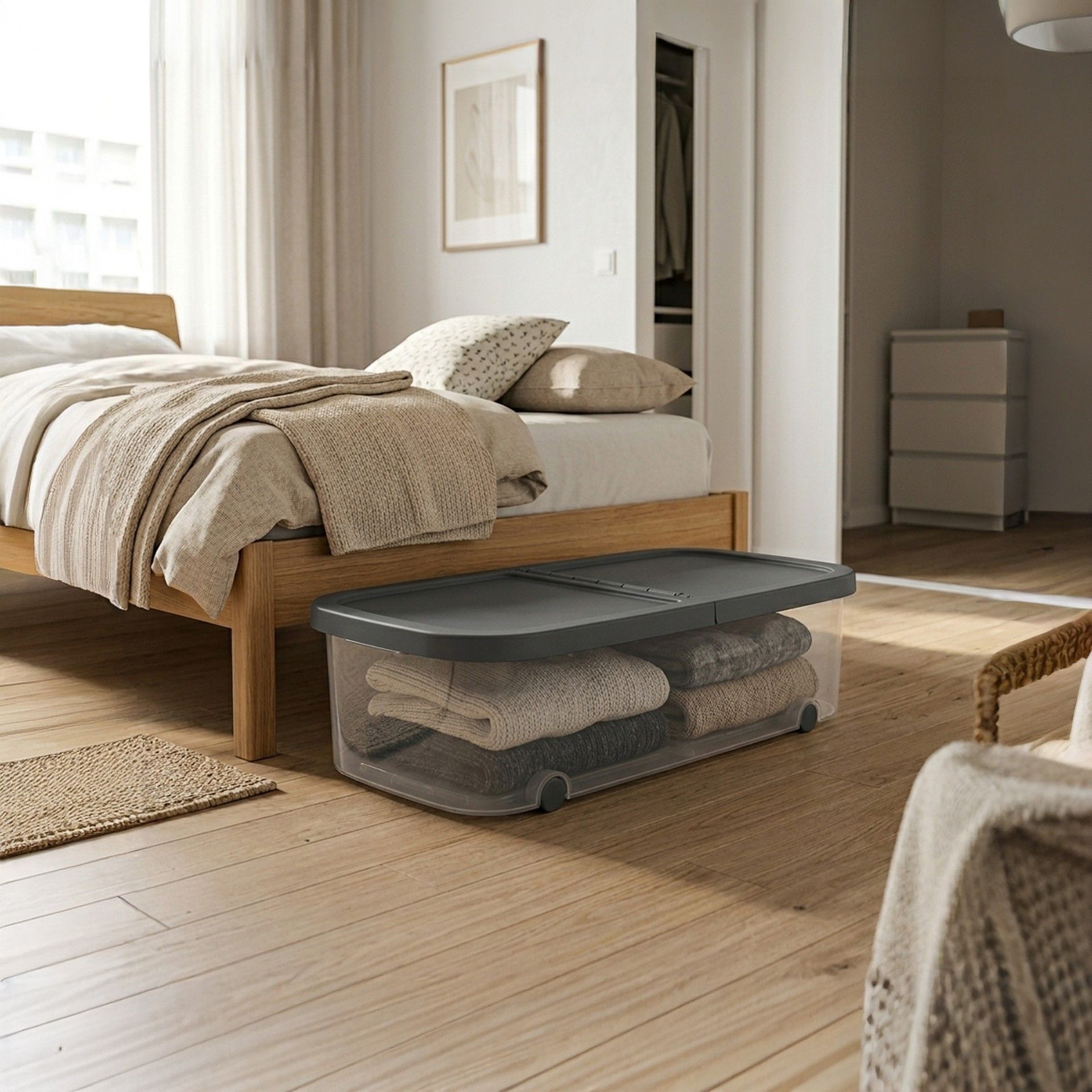 Caixa Arrumos Fresh Antracite 44l 79X39X20cm