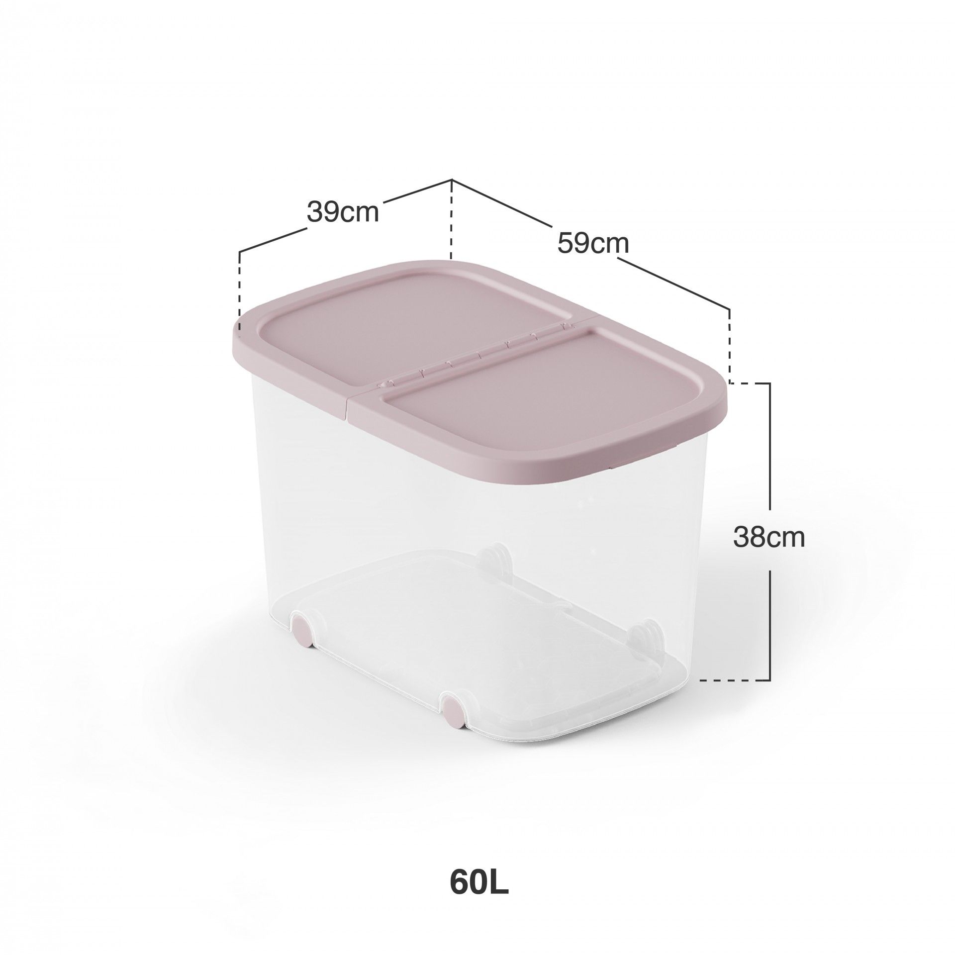 Caixa Arrumos Fresh Rosa 60l 59X39X38cm