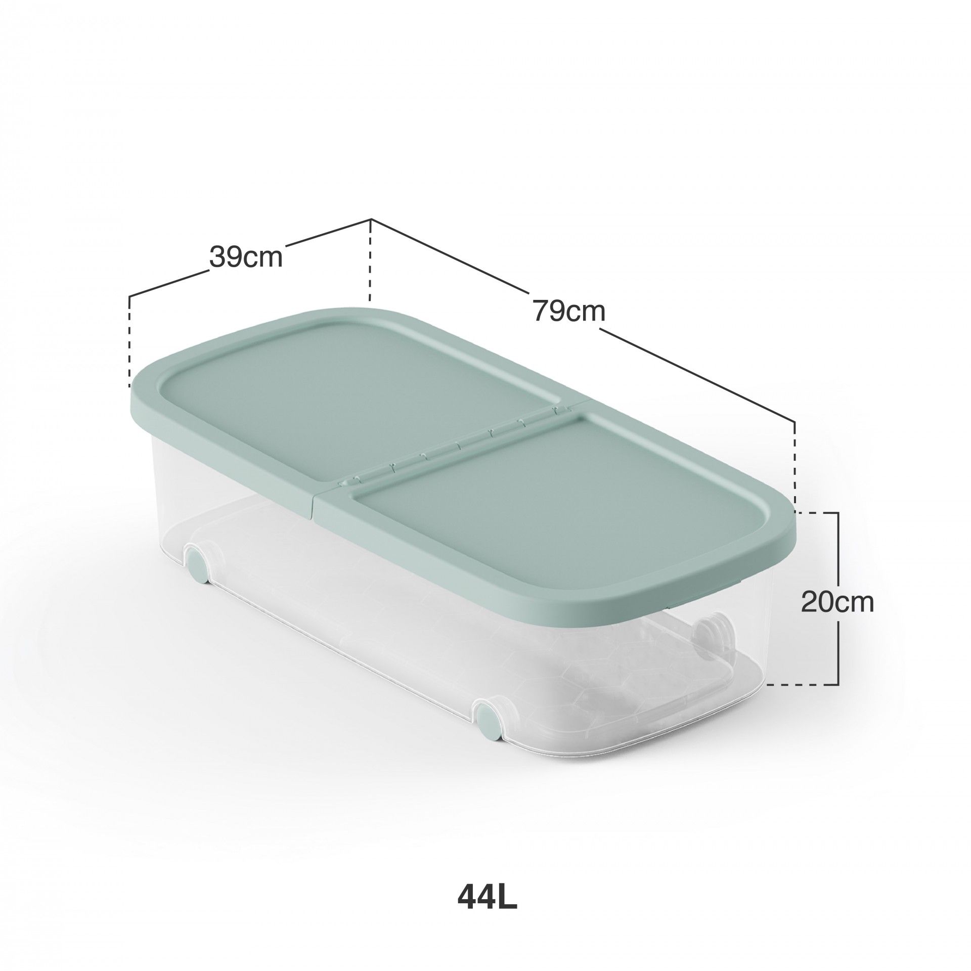 Caixa Arrumos Fresh Menta 44l 79X39X20cm