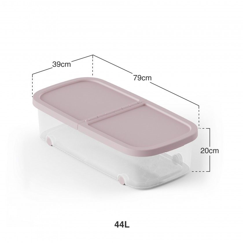 Caixa Arrumos Fresh Rosa 44l 79X39X20cm Caixa Arrumos Fresh Rosa 44l 79X39X20cm