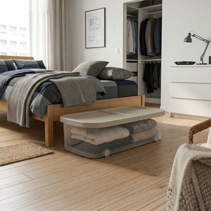 Caixa Arrumos Fresh Ecru 44l 79X39X20cm Caixa Arrumos Fresh Ecru 44l 79X39X20cm