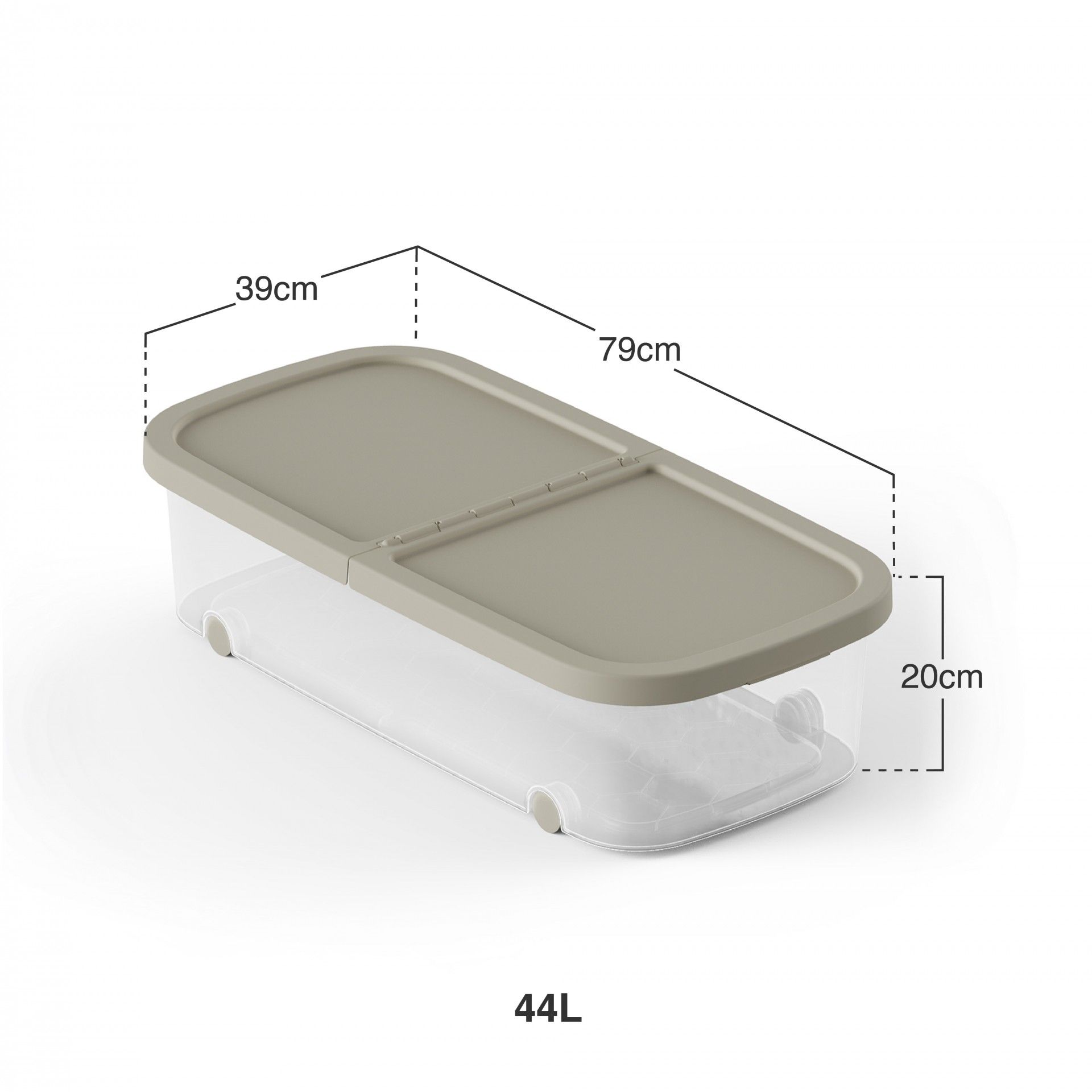 Caixa Arrumos Fresh Ecru 44l 79X39X20cm