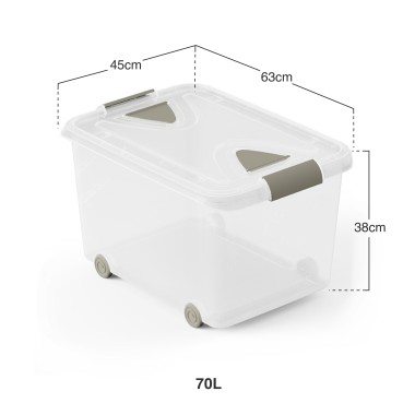 Caixa Arrumos Smart Transparente Ecru 70l 50X37.5X30cm