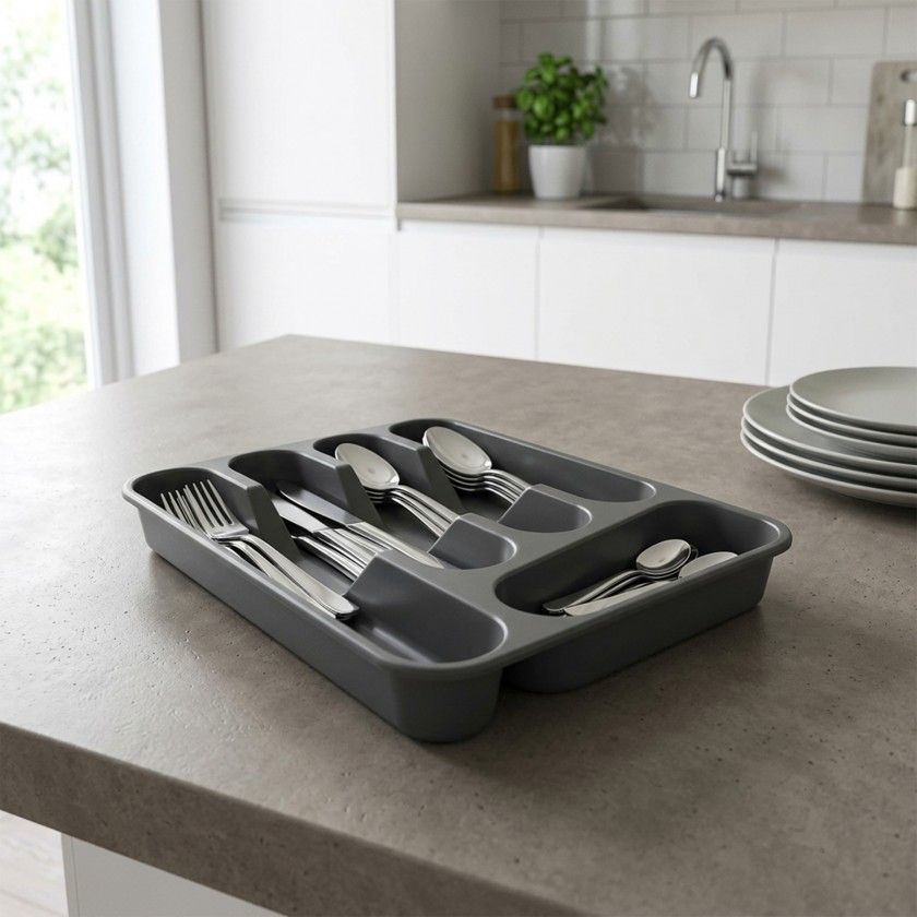 Suporte Talheres Antracite 33X26X5cm Suporte Talheres Antracite 33X26X5cm