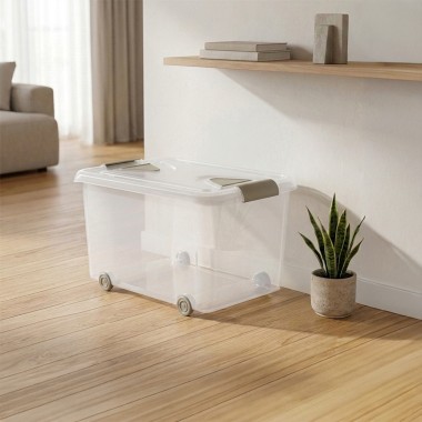 Caixa Arrumos Smart Transparente Ecru 70l 50X37.5X30cm