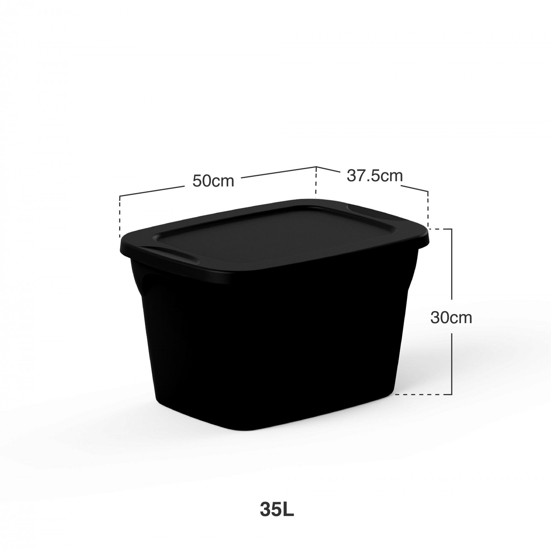 Caixa Arrumos Smart Preto 35l 50X37.5X30cm