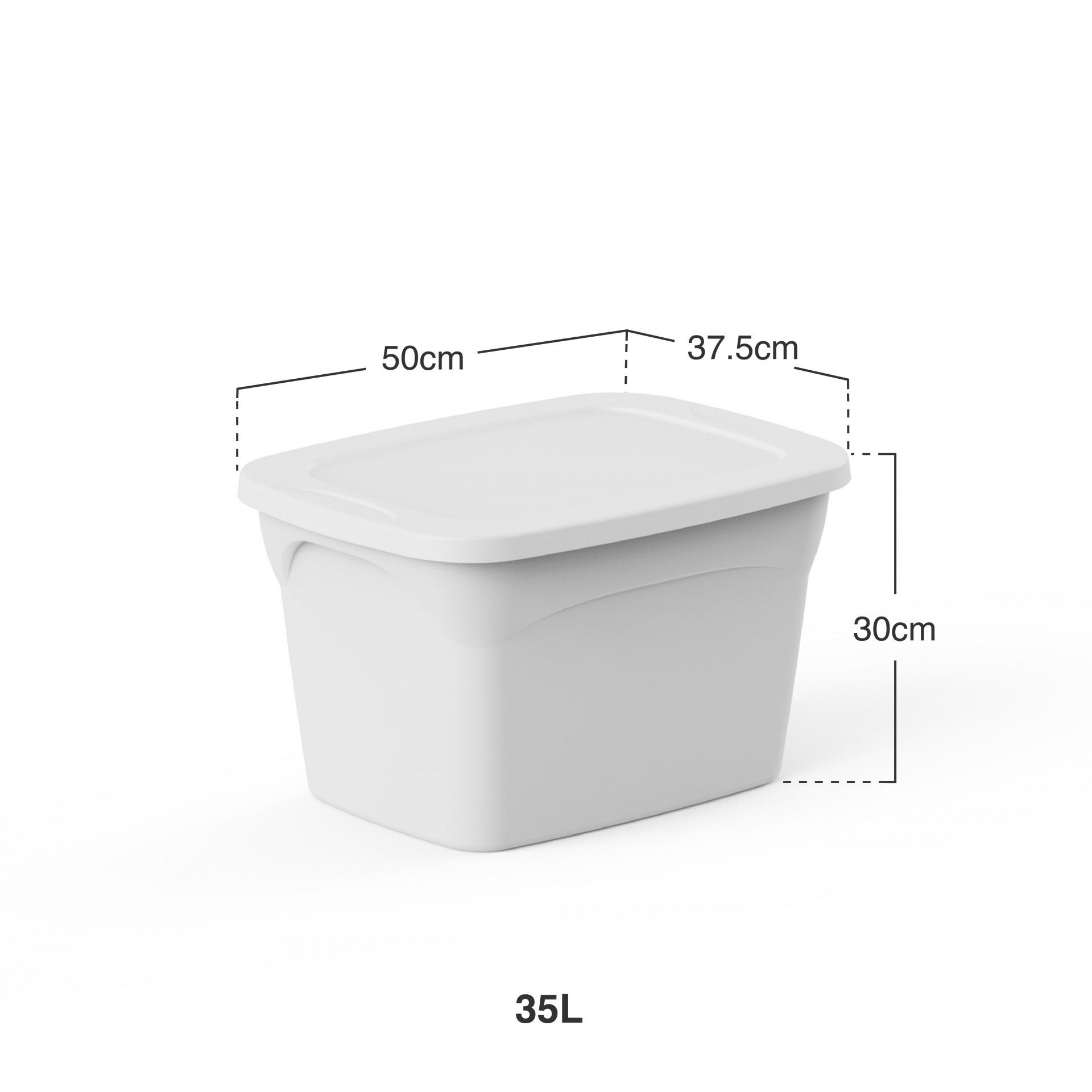 Caixa Arrumos Smart Branco 35l 50X37.5X30cm
