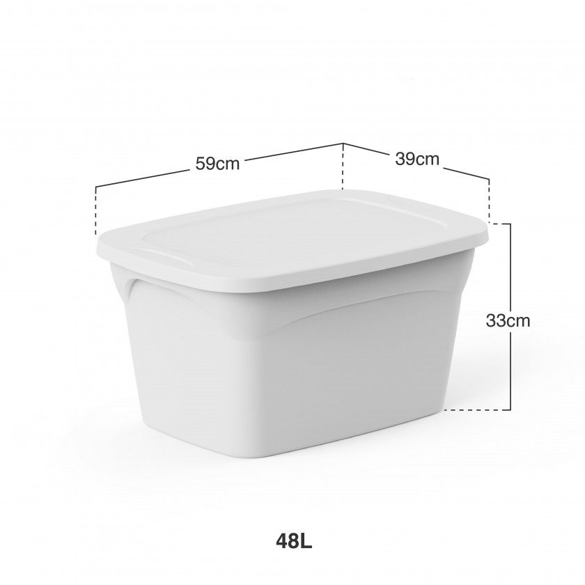 Caixa Arrumos Smart M Branco 48l 59X39X33cm Caixa Arrumos Smart M Branco 48l 59X39X33cm