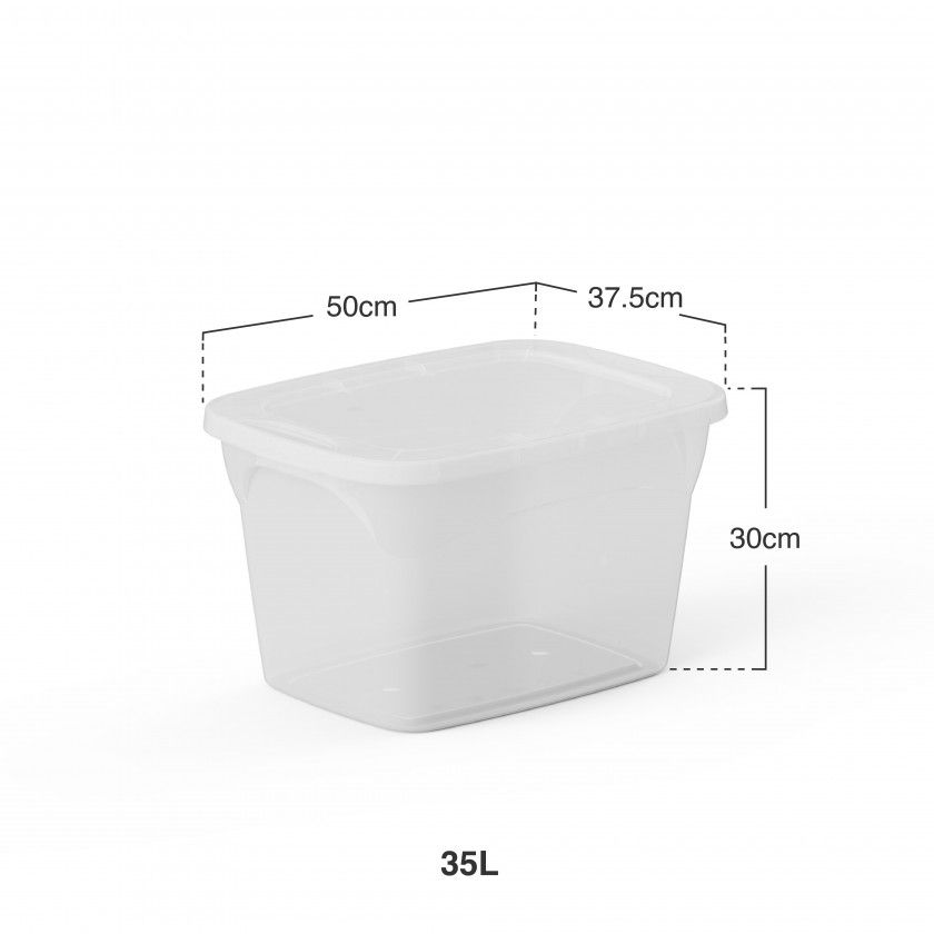 Caixa Arrumos Smart S Transparente 35l 50X37.5X30cm