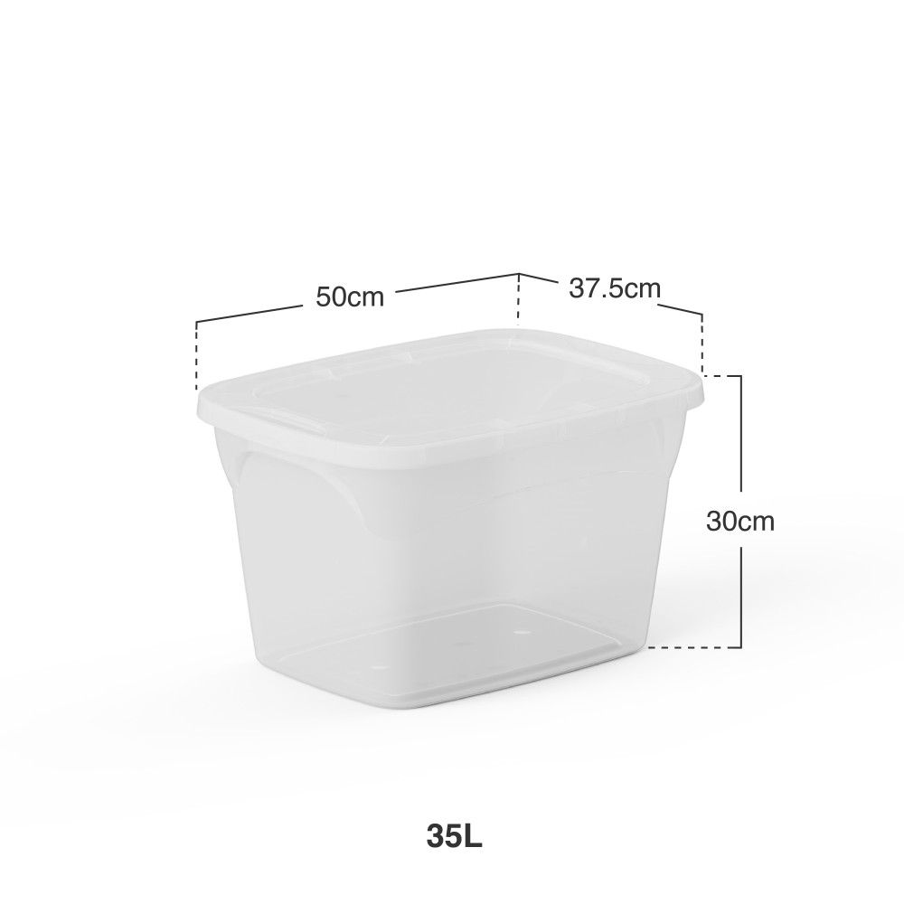 Caixa Arrumos Smart S Transparente 35l 50X37.5X30cm