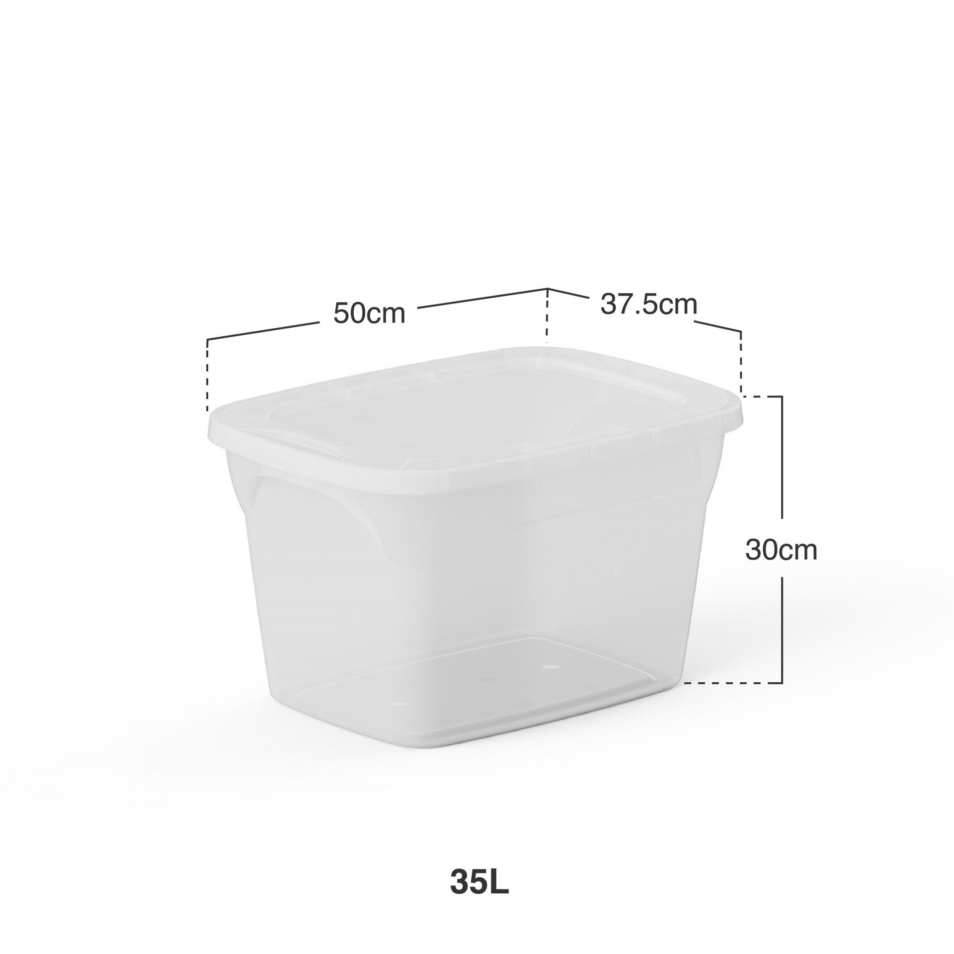Caixa Arrumos Smart S Transparente 35l 50X37.5X30cm
