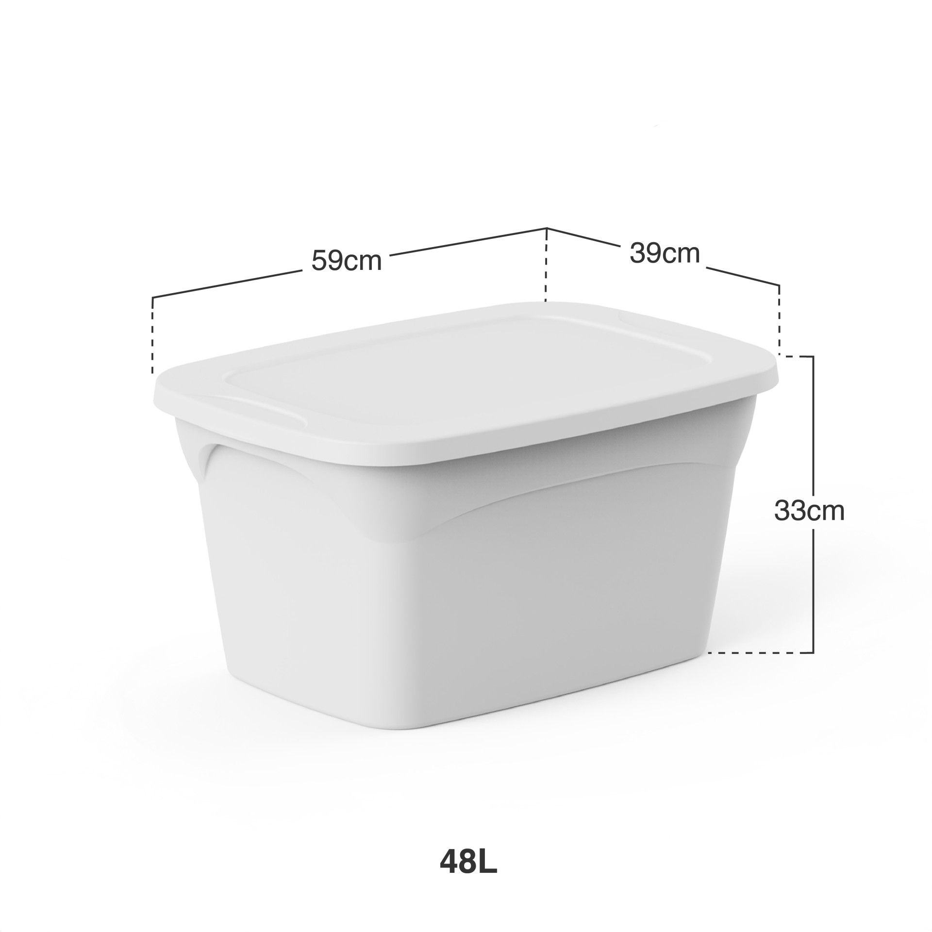 Caixa Arrumos Smart M Branco 48l 59X39X33cm