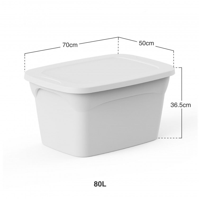 Caixa Arrumos Smart L Branco 80l 70X50X36.5cm Caixa Arrumos Smart L Branco 80l 70X50X36.5cm