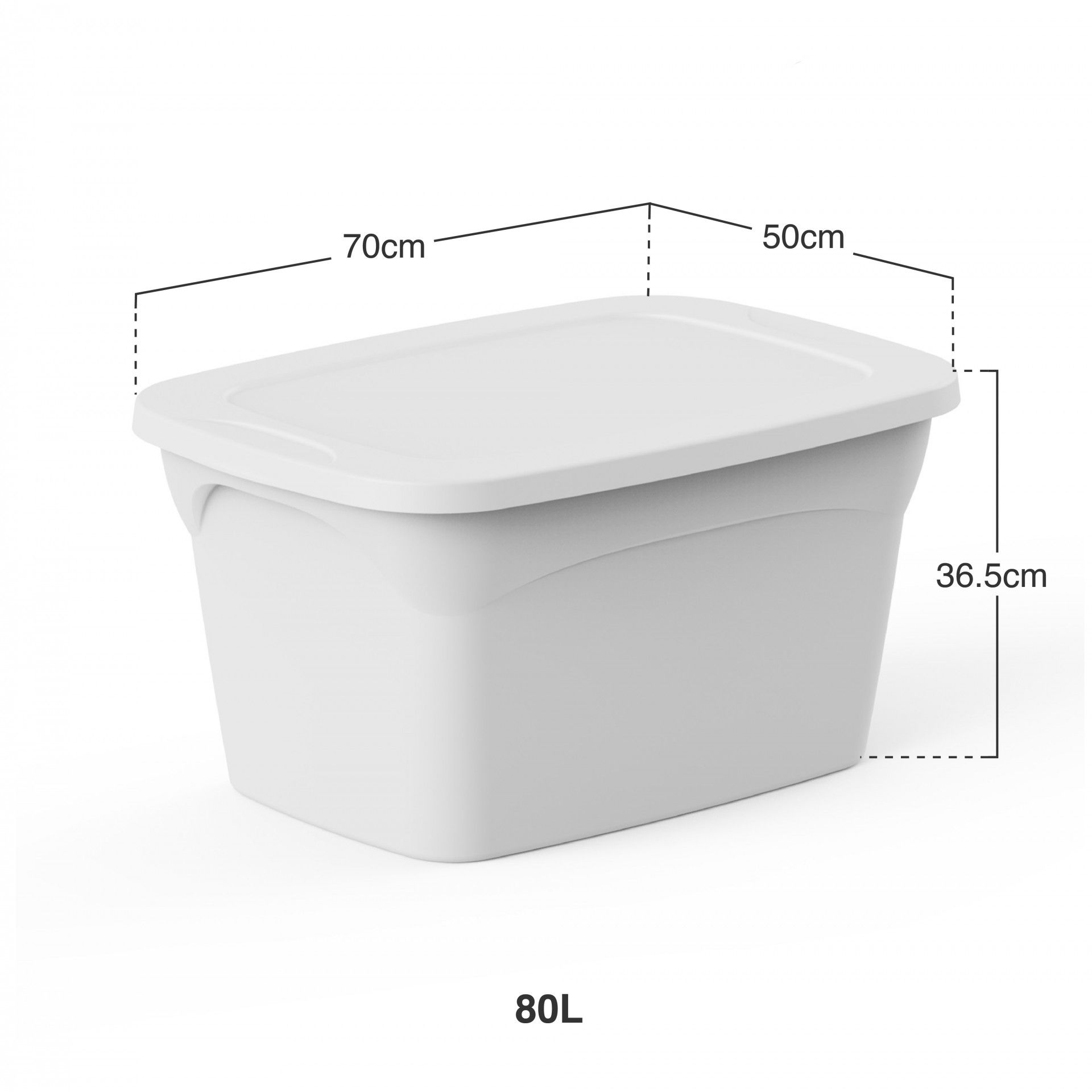 Caixa Arrumos Smart L Branco 80l 70X50X36.5cm