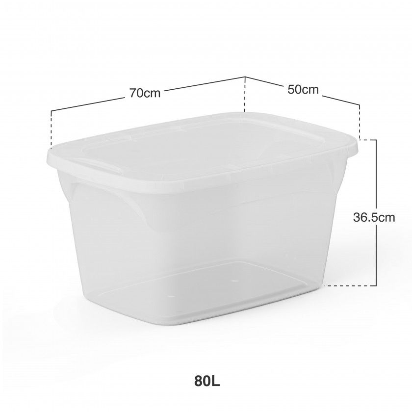 Caixa Arrumos Smart L Transparente 80l 70X50X36.5cm Caixa Arrumos Smart L Transparente 80l 70X50X36.5cm