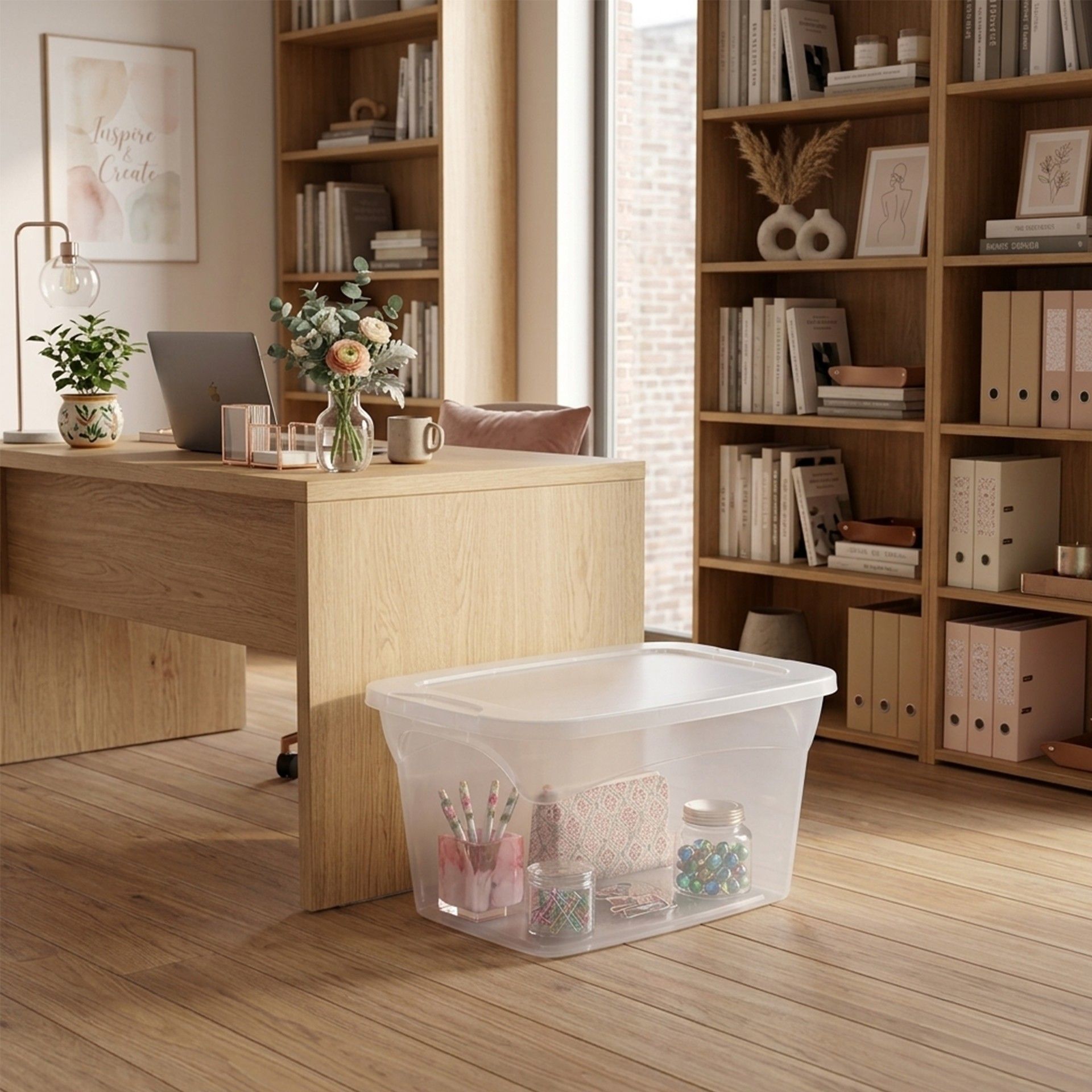 Caixa Arrumos Smart L Transparente 80l 70X50X36.5cm