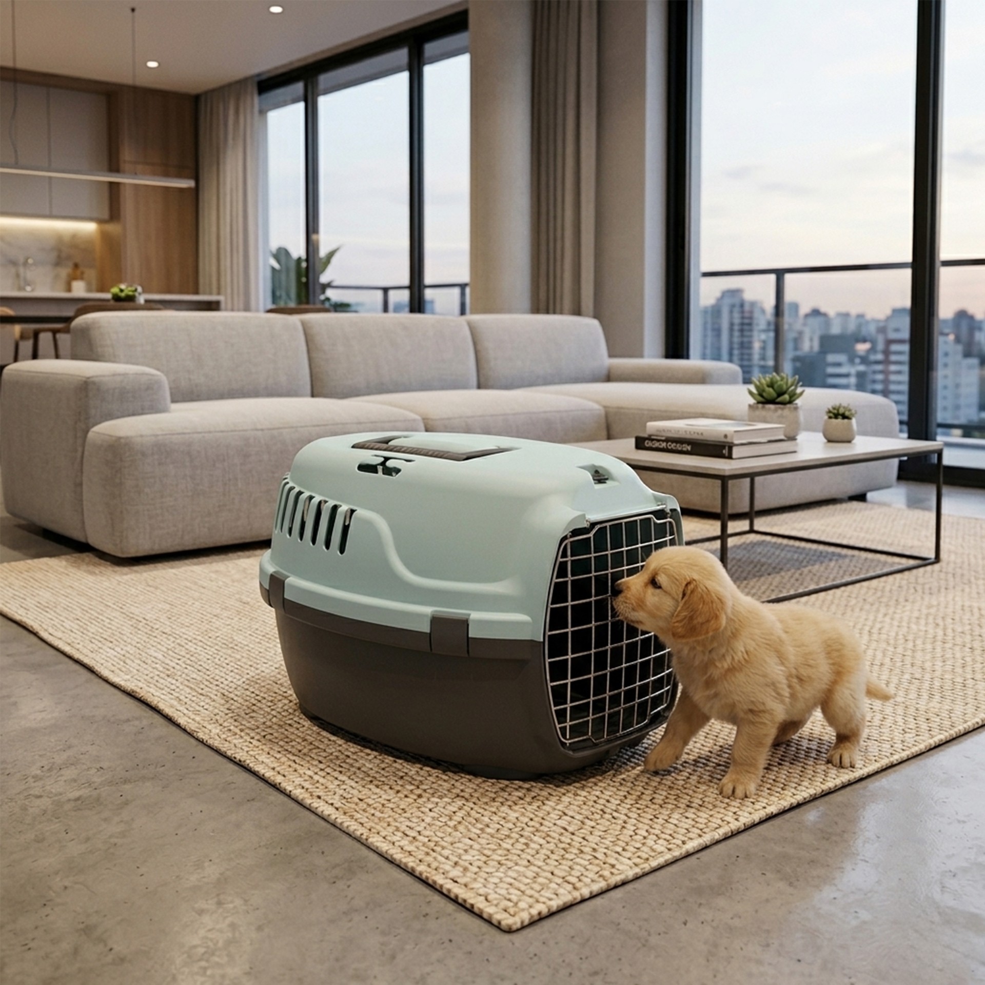 Caixa Transporte Animal Menta 48X34X32cm