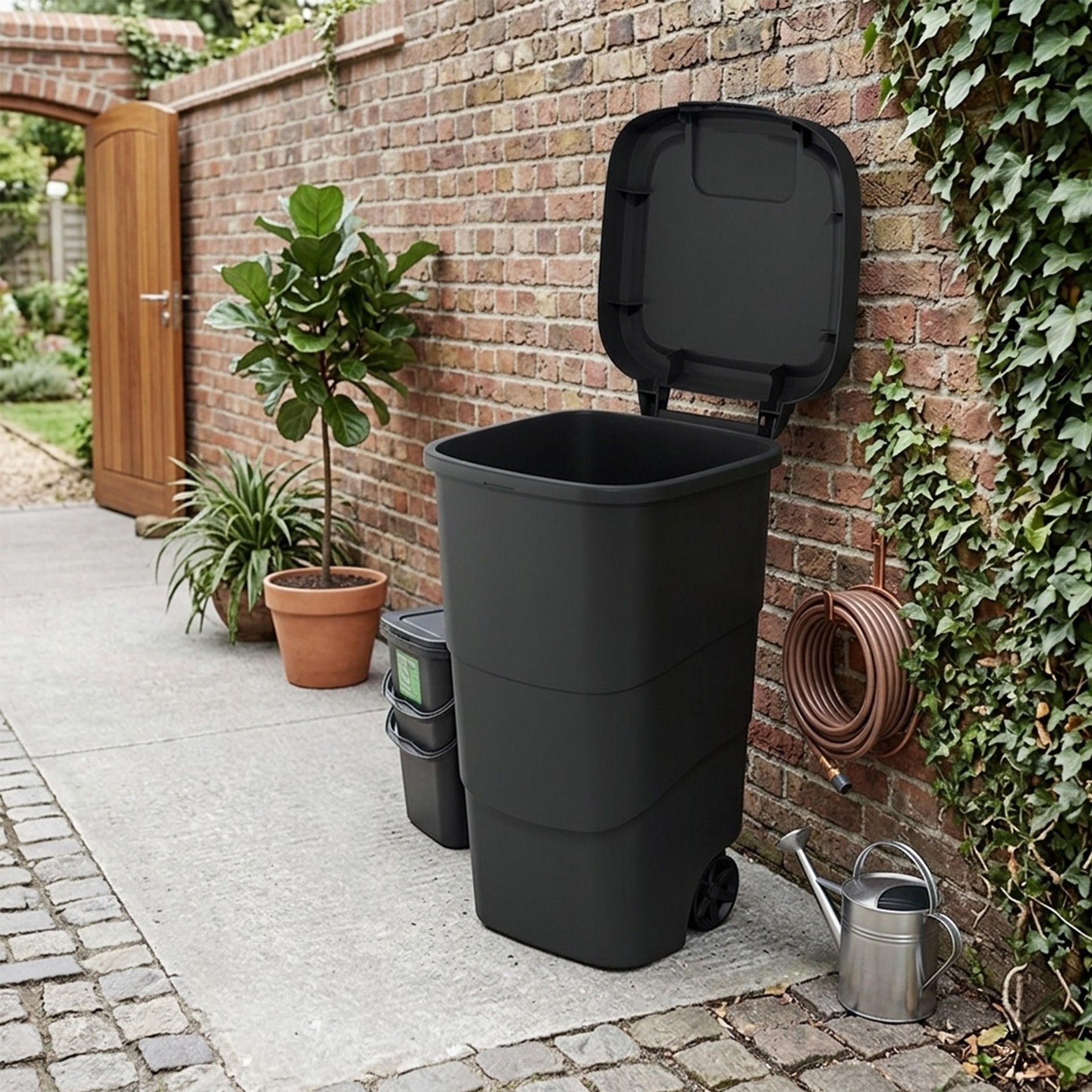 Contentor Com Rodas Preto 110l