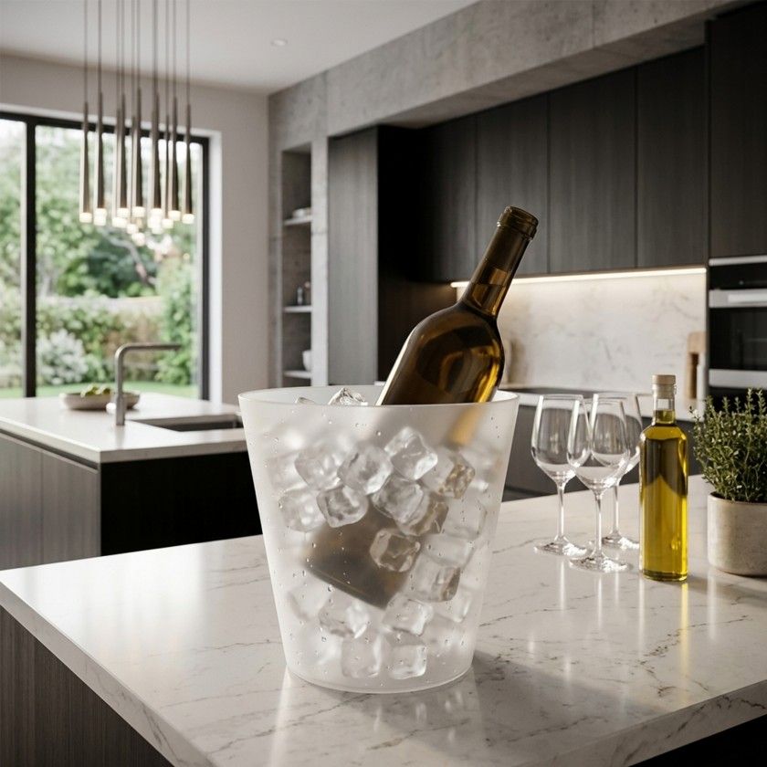 Balde Gelo Pl�stico Garrafas Transparente 8l