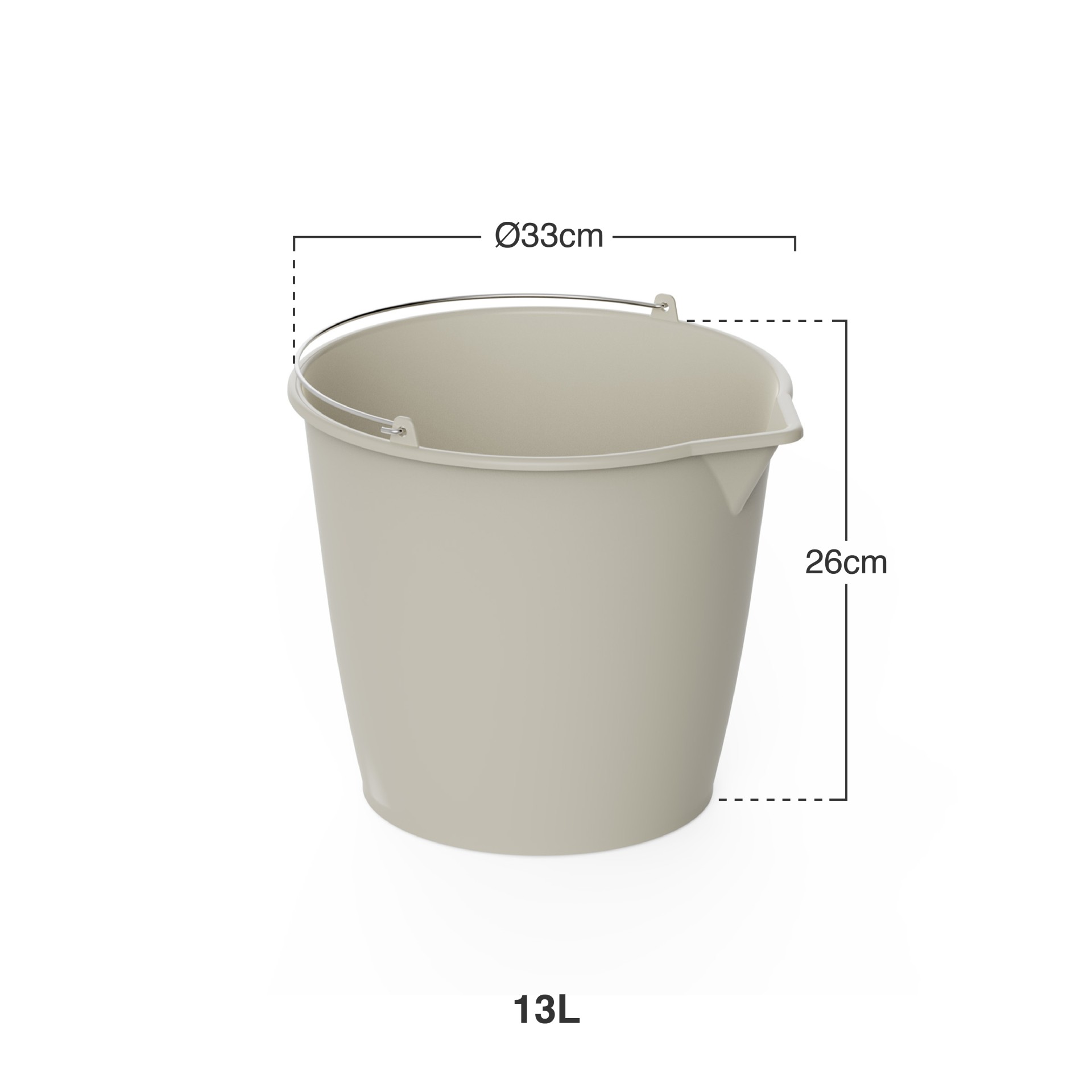 Balde Plástico Asa Metal Cru 13l Ø33X26cm