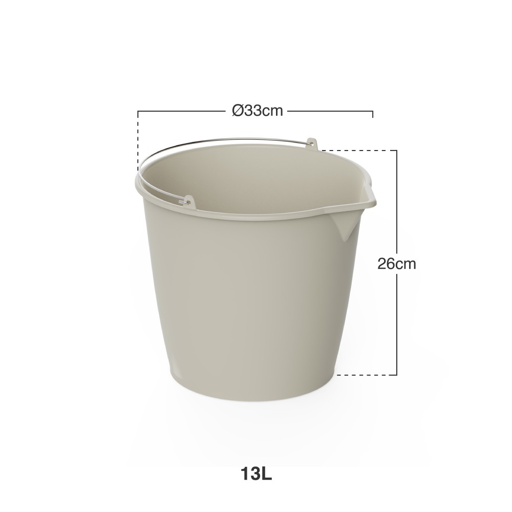 Balde Plástico Asa Metal Cru 13l Ø33X26cm