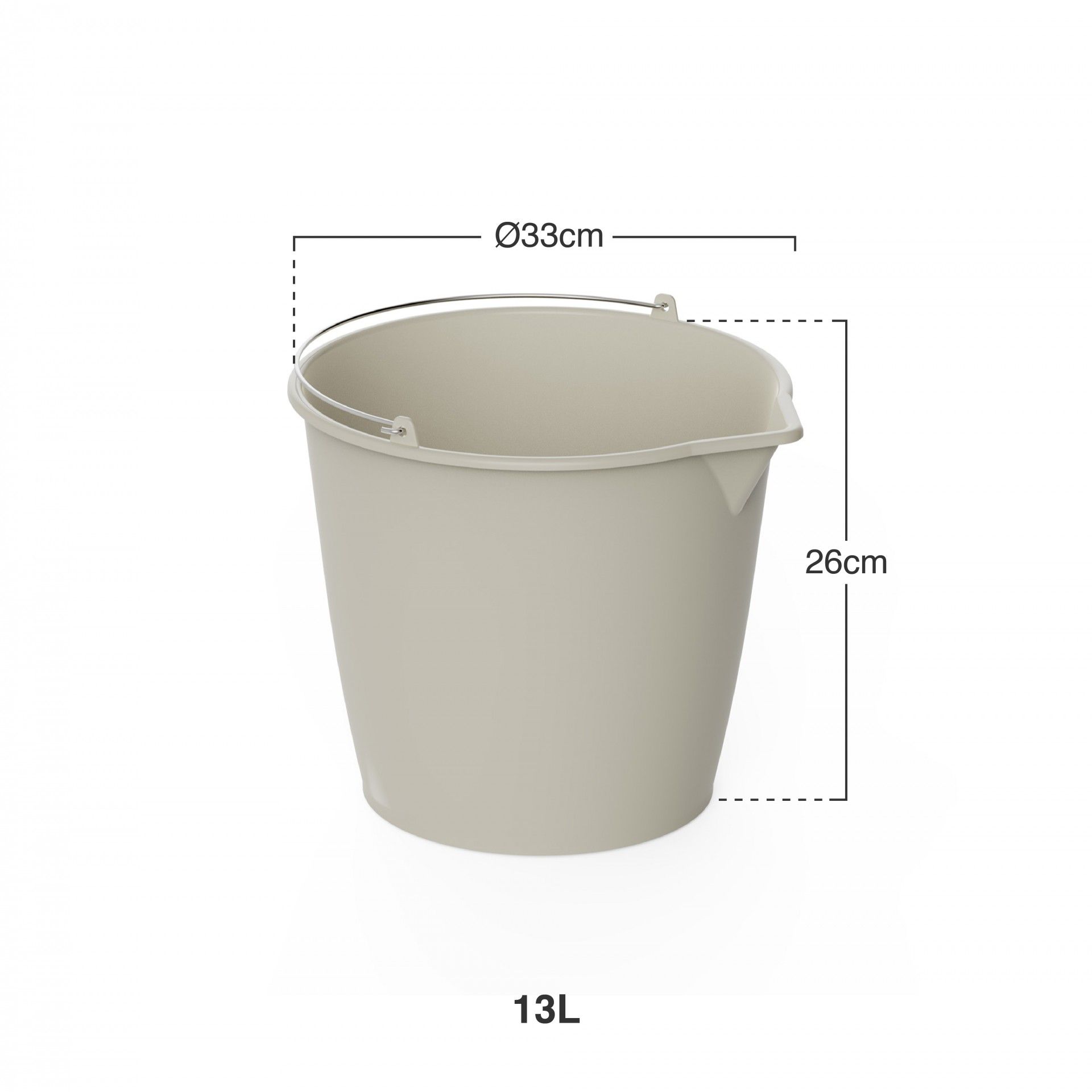 Balde Plástico Asa Metal Cru 13l Ø33X26cm