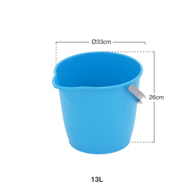 Balde Pl�stico Asa Pl�stica Azul 13l �33X26cm