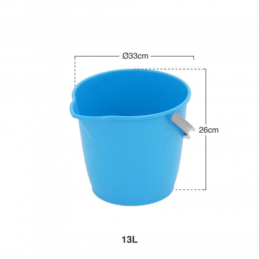 Balde Plástico Asa Plástica Azul 13l Ø33X26cm Balde Plástico Asa Plástica Azul 13l Ø33X26cm