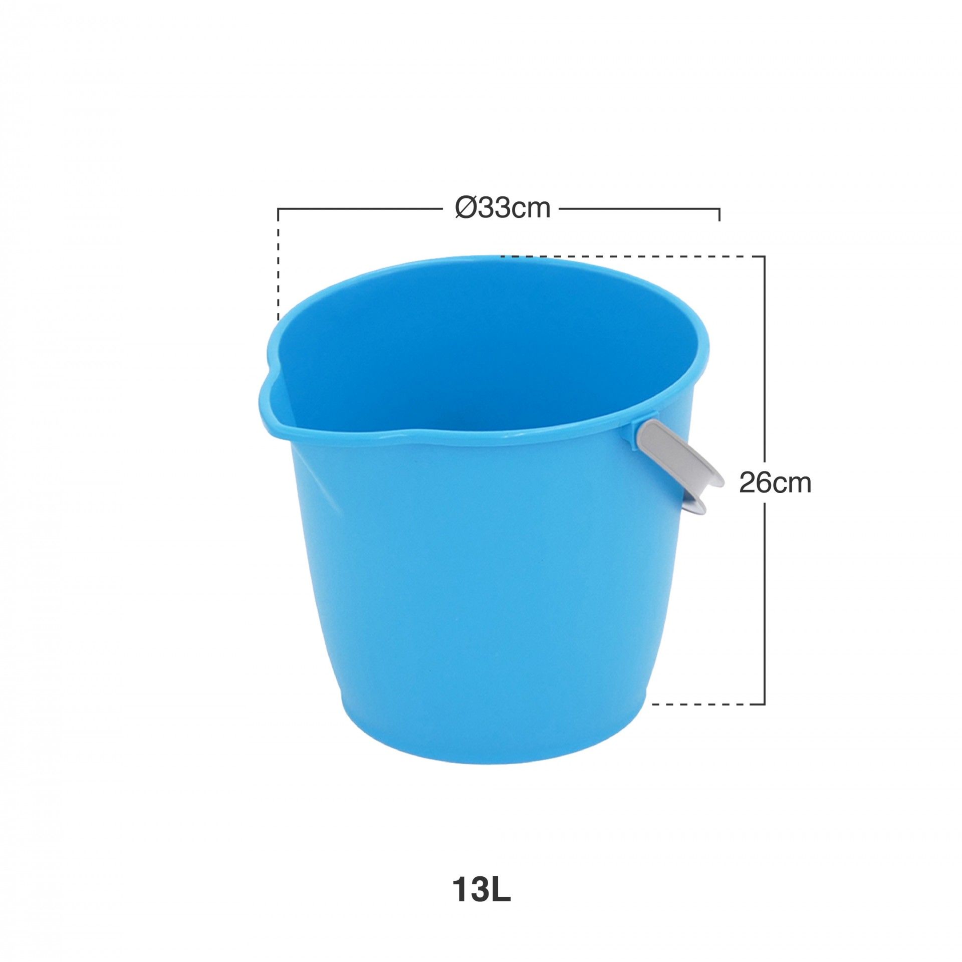 Balde Plástico Asa Plástica Azul 13l Ø33X26cm