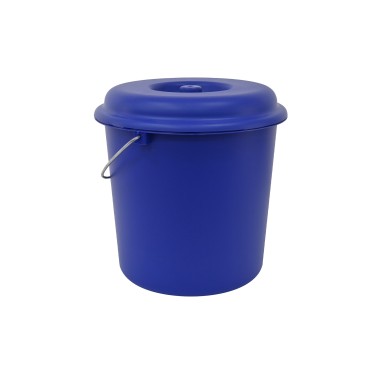 Balde Com Tampa Nature Azul Forte 23l Ø36X36cm