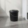 Balde Com Tampa Nature Preto 23l Ø36X36cm Balde Com Tampa Nature Preto 23l Ø36X36cm