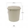 Balde Com Tampa Nature Bege 23l Ø36X36cm Balde Com Tampa Nature Bege 23l Ø36X36cm